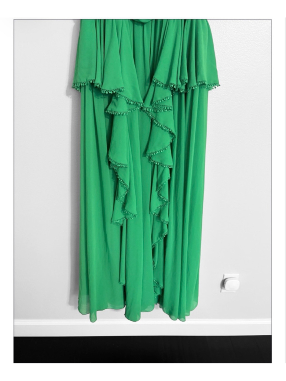 Badgley Mischka Plus Size Chiffon Tiered Ruffle Gown Dress - Picture 9 of 9
